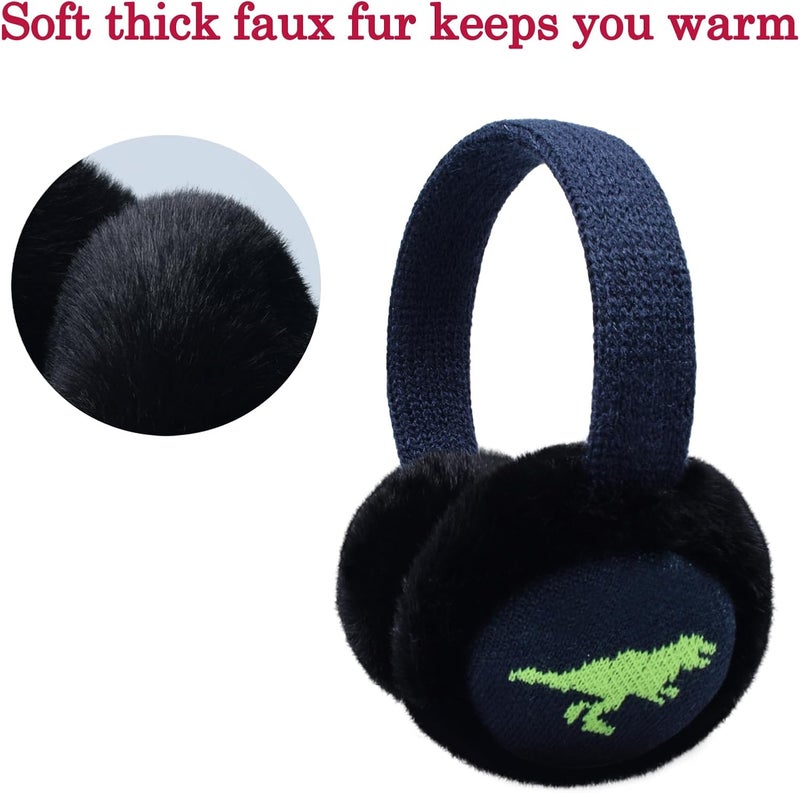 EDCYF Kids Knit EarMuffs Plush Warm Ear Muffs Winter Cold Weather Ear Warmer for Boys Girls - Image 4